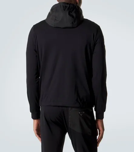 Sweat-shirt à capuche en coton mélangé et Re-Nylon - Prada - Modalova