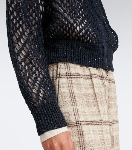 Cardigan en lin mélangé à sequins - Brunello Cucinelli - Modalova