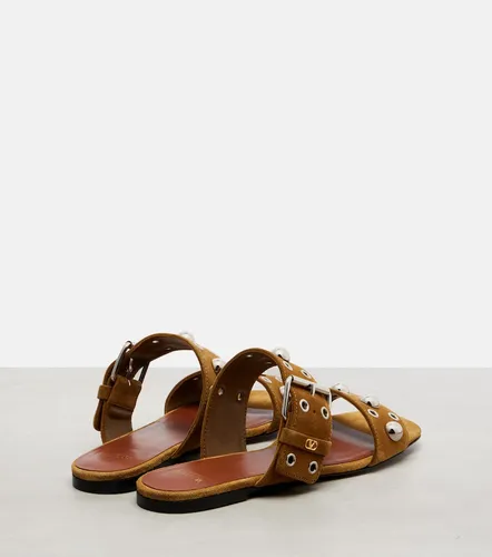 Mules Nellcôte en daim à clous - Valentino Garavani - Modalova