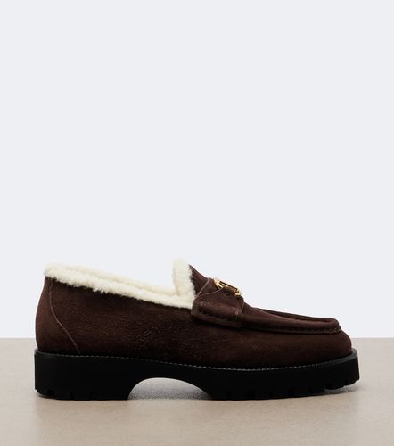Mocassins VLogo en daim et shearling - Valentino Garavani - Modalova