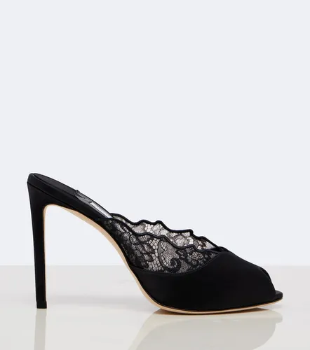 Mules Brigitte en satin à dentelle - Jimmy Choo - Modalova
