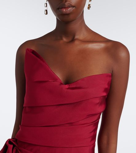 Robe longue bustier en soie - Monique Lhuillier - Modalova