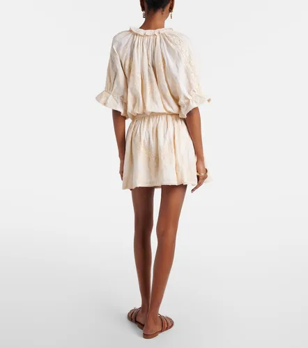 Robe chemise brodée en coton - Juliet Dunn - Modalova