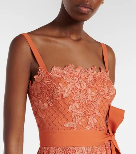 Robe de cocktail en dentelle et tulle - Elie Saab - Modalova