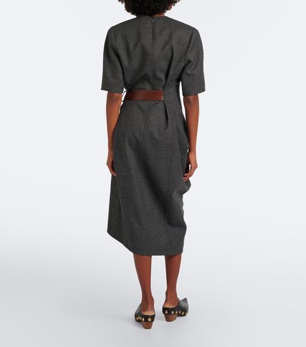 Robe midi à ceinture en laine - Bottega Veneta - Modalova