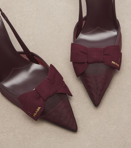 Escarpins slingback en mesh à nœud - Prada - Modalova
