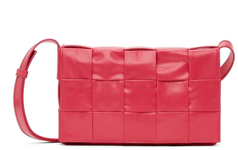 Sac Cassette rose en cuir tissé façon intrecciato - Bottega Veneta - Modalova