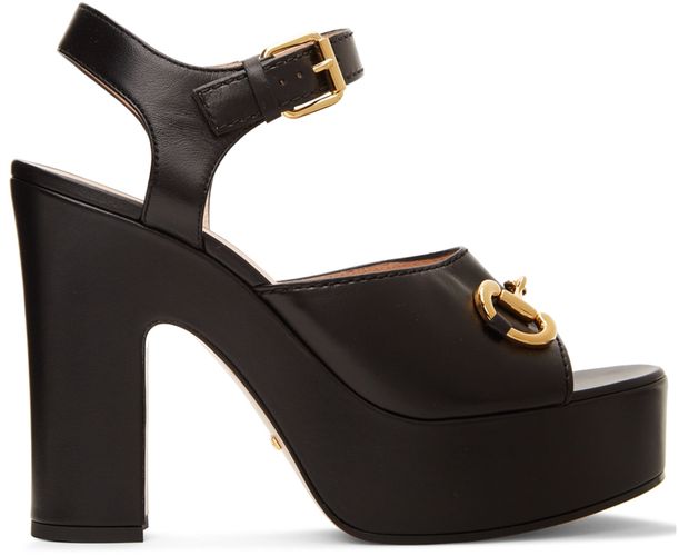 Sandales à talon bottier noires à plateforme - Gucci - Modalova