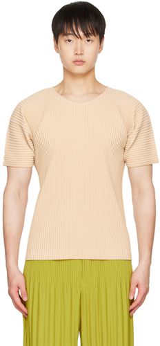 T-shirt beige en polyester recyclé - Homme Plissé Issey Miyake - Modalova