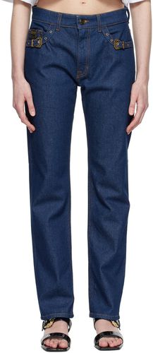 Jean bleu à boucles à ardillon - Versace Jeans Couture - Modalova