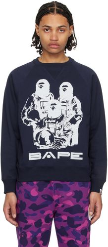 Pull molletonné décontracté bleu marine - BAPE - Modalova