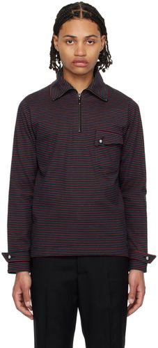 Pull Franco bleu marine et rouge à demi-glissière - Wales Bonner - Modalova
