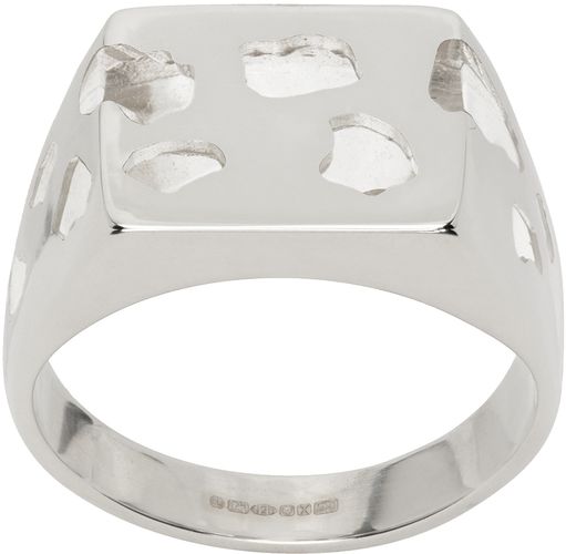 Bague argentée à découpes - Ellie Mercer - Modalova