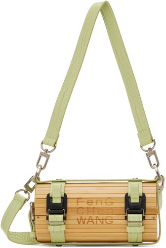 Grand sac beige et vert en bambou - Feng Chen Wang - Modalova