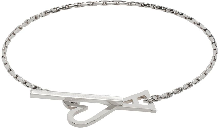 Bracelet-chaînette argenté à logo Ami de cœur - AMI Alexandre Mattiussi - Modalova