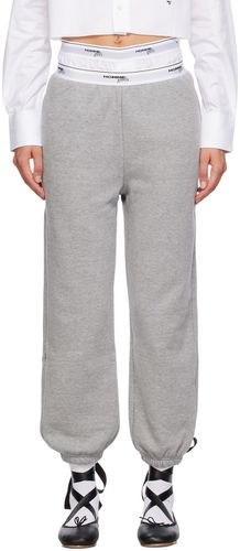 Pantalon de détente gris à logos en tissu jacquard - HommeGirls - Modalova