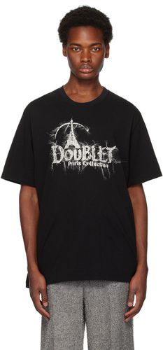 T-shirt noir à image à logo brodée - Doublet - Modalova