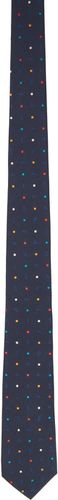 Cravate bleu marine à motif à logo - Paul Smith - Modalova