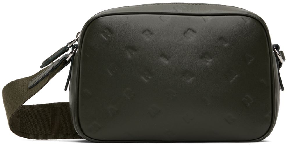 Sac messager kaki à motif à logo gaufré - Marni - Modalova