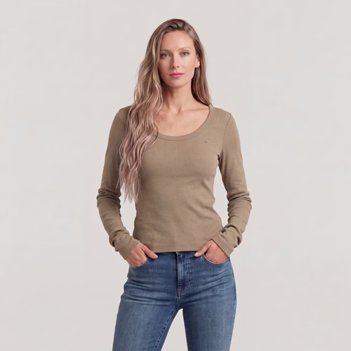 T-shirt Slim Rib Open Neck - s - G-Star RAW - Modalova