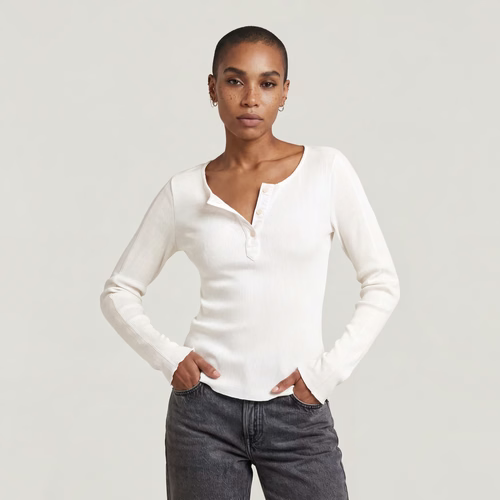 T-shirt Slim Henley Long Sleeve - s - G-Star RAW - Modalova