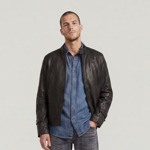 Veste Biker Leather - Noir - Hommes - G-Star RAW - Modalova