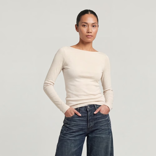 T-shirt Slim Rib Open Neck - s - G-Star RAW - Modalova