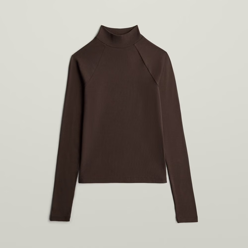 Slim Rib Mock Neck - Brun - Femmes - G-Star RAW - Modalova