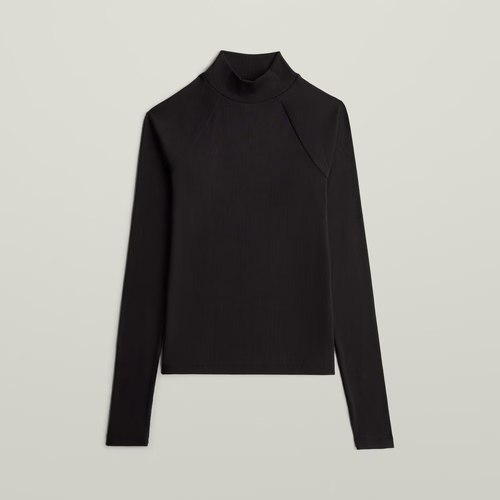 Slim Rib Mock Neck - Noir - Femmes - G-Star RAW - Modalova