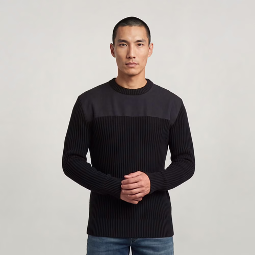 Pull Army Rib Knit - Noir - Hommes - G-Star RAW - Modalova