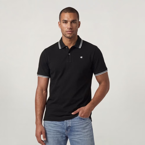 Polo Striped Collar - Noir - Hommes - G-Star RAW - Modalova