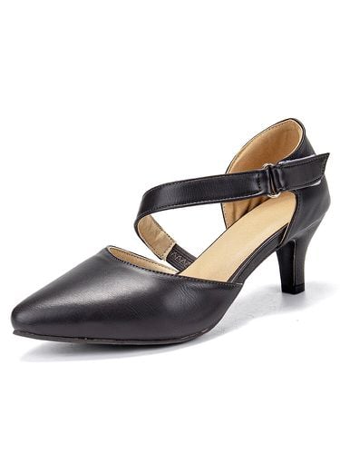 Women's Large Size Retro Casual Solid Color Pointed Toe Low Heels - Lostisy - Modalova