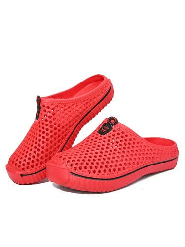 Chaussures Ajourées Respirantes D'une Grande Pointure Pour Extérieur Sandales De Plage Slip-on Sabots Décontractés - Newchic - Modalova