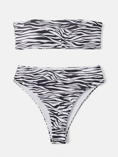 S Bandeau Bustier Léopard Zebra Imprimer Bikinis Sexy String Maillot De Bain - Newchic - Modalova