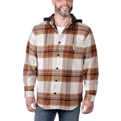 S Chemise en flanelle - rugged flex™ relaxed fit flannel fleece lined hooded shirt jac - Brun - 2XL - Carhartt - Modalova