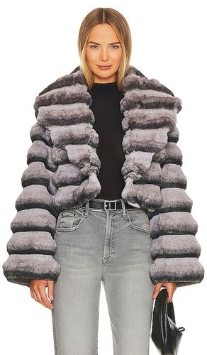 Faux Fur Chinchilla Jacket in . Size L. Also in M, S - Adrienne Landau - Modalova