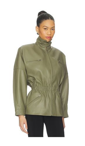 BLOUSON MI-LONG CINTRÉ EN CUIR en . Taille L. Also en - AEXAE - Modalova