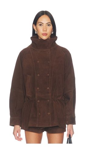 VESTE MI-LONGUE CINTRÉE EN DAIM DE CUIR D'AGNEAU en . Taille M. Also en S, XS - AEXAE - Modalova