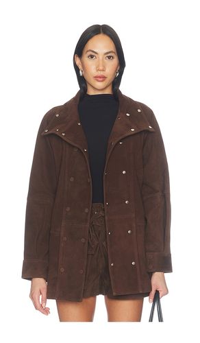 VESTE MI-LONGUE CINTRÉE EN DAIM DE CUIR D'AGNEAU en . Taille XS. Also en S, M - AEXAE - Modalova