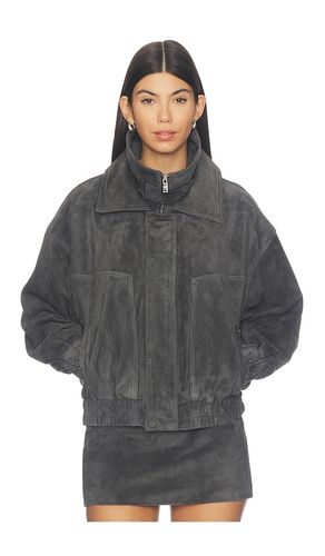 Leather Suede Funnel Bomber Jacket en . Taille L. Also en M, S, XS - AEXAE - Modalova