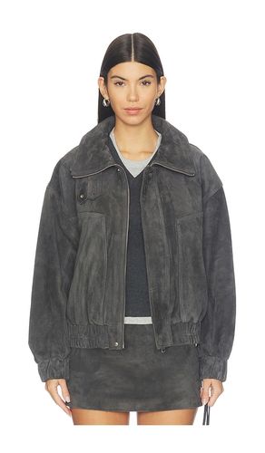 Leather Suede Funnel Bomber Jacket en . Taille L. Also en M, S, XS - AEXAE - Modalova