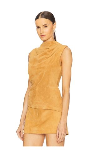 Leather Suede Ruched Top in . Size M. Also in S - AEXAE - Modalova