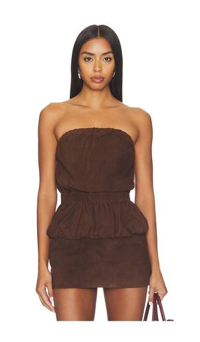 HAUT BANDEAU RUCHÉ EN DAIM CUIR D'AGNEAU en . Taille L. Also en S - AEXAE - Modalova