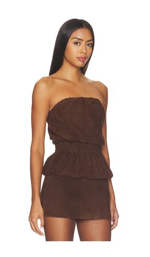 Lamb Leather Suede Ruched Bandeau Top en . Taille L. Also en S, XS - AEXAE - Modalova