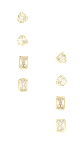 LOT DE CLOUS D'OREILLES BEZEL in - By Adina Eden - Modalova