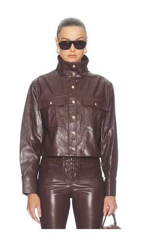 James Faux Leather Cropped Longsleeve Funnel Neck Parka en . Taille S. Also en M, XS - Alice + Olivia - Modalova