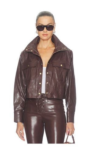James Faux Leather Cropped Longsleeve Funnel Neck Parka en . Taille M. Also en S, XS - Alice + Olivia - Modalova