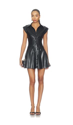 ROBE CHEMISE MINI ÉVASÉE AVEC PANNEAUX IMITATION CUIR KIM en . Taille 0. Also en 2, 4, 6, 8, 10 - Alice + Olivia - Modalova