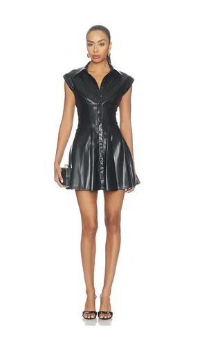ROBE CHEMISE MINI ÉVASÉE AVEC PANNEAUX IMITATION CUIR KIM en . Taille 0. Also en 2, 4, 6 - Alice + Olivia - Modalova