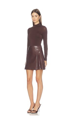 ROBE PLISSÉE MINI EN IMITATION CUIR À MANCHES LONGUES ET COL MONTANT CHARA en . Taille 10. Also en 2, 4, 6, 8 - Alice + Olivia - Modalova